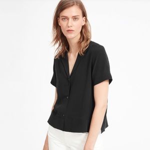 Everlane Clean Silk Short-Sleeve Notch Shirt